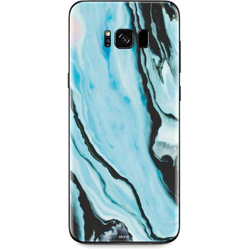 Aqua Blue Marble Ink Galaxy S8 Plus Skin